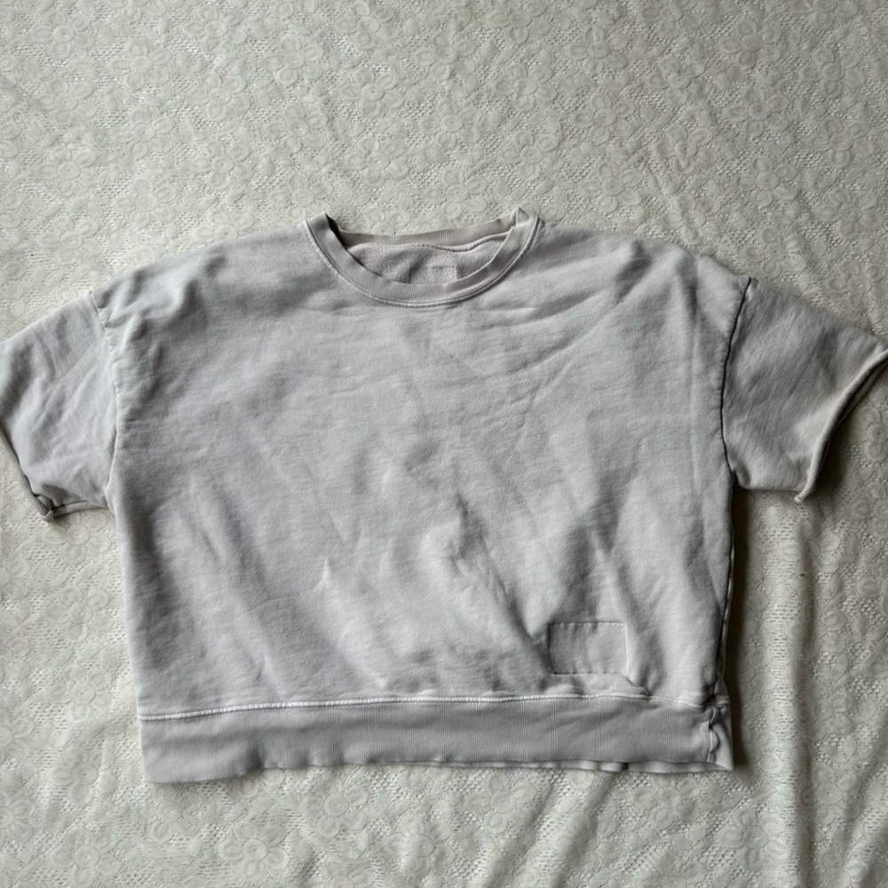 Daily Drills Cropped Short Sleeve Crew s/xs in ecru